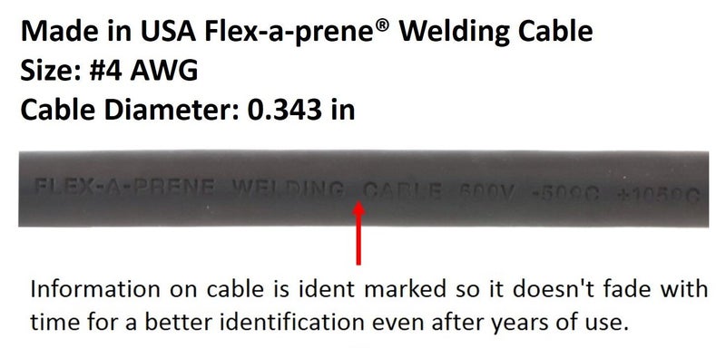 Sa 150 Amp Welding Electrode Holder Lead Assembly - Dinse 10-25 Connector - #4 AWG cable (15 FEET) - Image 4